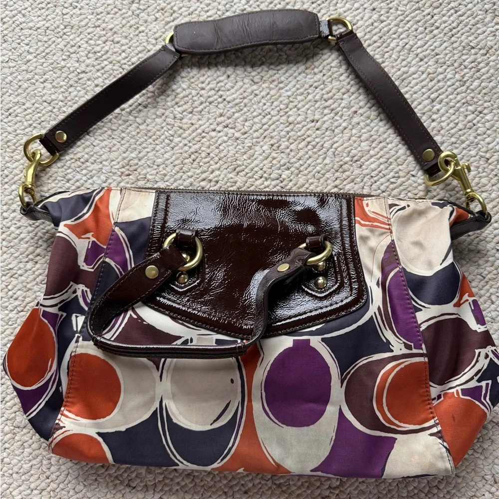 Coach Purple and Brown Shoulder Bag - Picture 2 of 3